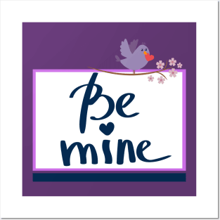 Be mine - Purple LOVE Bird Posters and Art